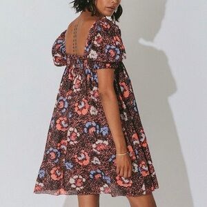 Cleobella Floral Puff Sleeve Dress - Black, Red, Blue